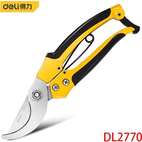Deli DL2770 8 Inch 3Cr13 Stainless Steel Pruning Shears Tree Branch Pruning Pruning Fruit Tree Branches Pruning Potted Plants