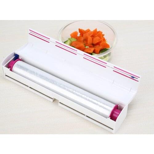 Food Plastic Cling Wrap Dispenser Preservative Film Cutter Kitchen Tool Accessories Cooking Tools