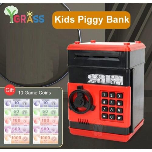 Electronic Money Saving Box Piggy Bank For Adults Kids Safe Banking Toys Mini ATM Machine Digital Coins Cash Deposit Xmas Gifts