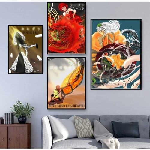 HD Prints Canvas Wall Art Tempura Udon Paintings Modular Anime Pictures Japan Home Decoration Poster Living Room No Framework