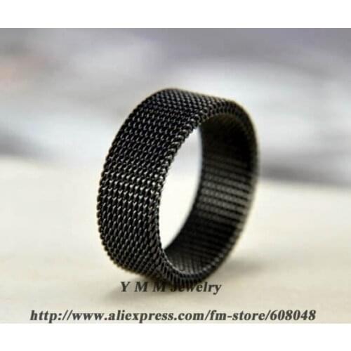 Mix Size Netlike Titanium Steel Rings Changable Shape 8mm Width (24pcs/Lot)