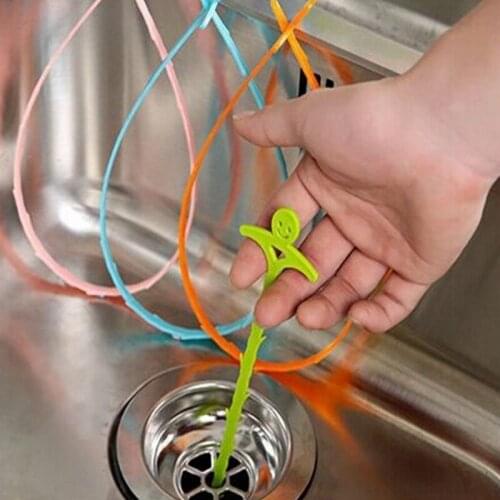1pcs Sink Cleaning Hook Bathroom Hair Cleaning Dredge Hook Sewer Removal Shower Toilet Sewer Clog Plastic Sink Cleaning Tools