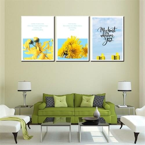 Summer Fresh Watermelon Daisy Sweet Beautiful Scenery Canvas Combination Painting Home decor Art Wall Living Room Background