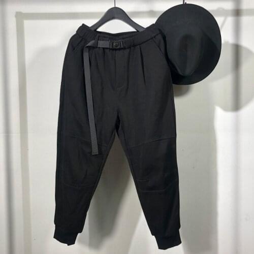 Owen Seak Men Casual Cargo Harem Pants High Street Wear Hip Hop Ankle Length Mens Clothing Sweatpants Autumn Black Pants