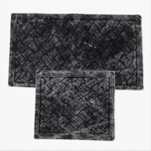Mesh Cotton 2 Piece Bathroom Mat Set