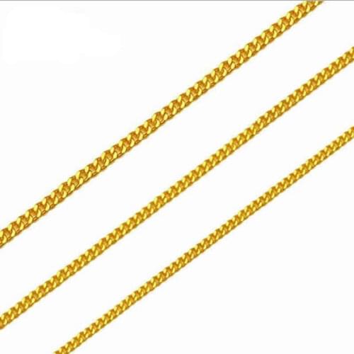 Pure 24K Yellow Gold Wheat Chain Necklace/ 999 Gold fashion designer Necklace