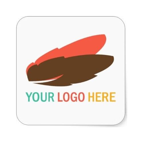 Your business logo promotional square personalized stickers