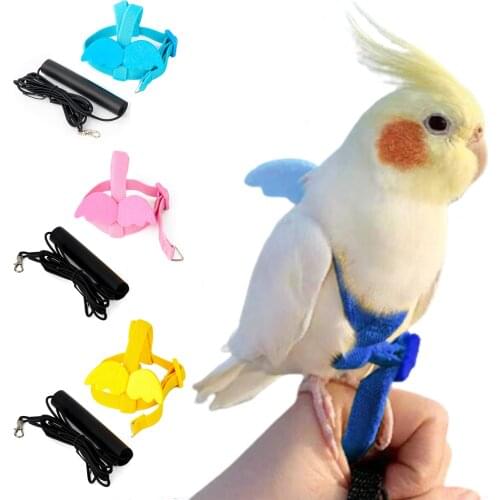 Anti-bite Bird Harness And Leash Escape Proof Flying Training Rope Parrot Pet Ultralight Vest Leash Soft Portable Bird Plaything
