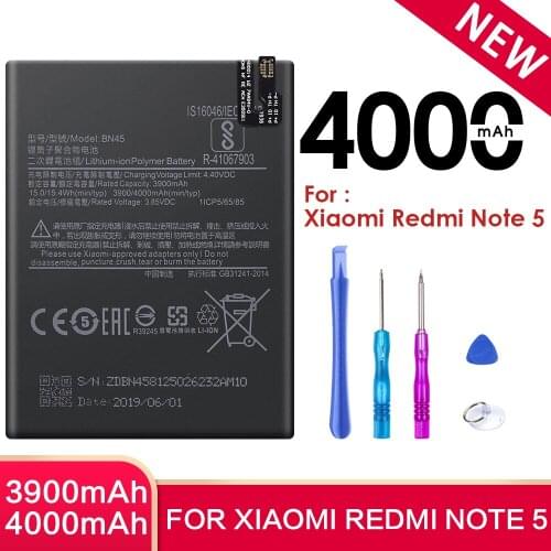 SIYAA BN45 Battery For Xiaomi Redmi Note 5 Note5 Replacement Mobile Phone Bateria 4100mAh High Capacity Lithium Polymer Tools