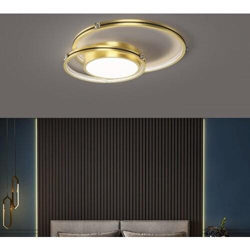 Nordic Modern Led Living Room Ceiling Lights for Bedroom Study Corridor Wrought Iron Black&Golden Ring Lighting Decoration