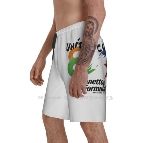 United Colors Of 1989 Logo Breathable Personality Holiday Beach Shorts Formula 1 Ucb 1989 Retro Logo Formula 1 Team Vintage