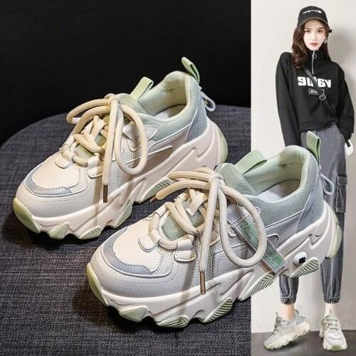 Women Shoes Fashion Casual Wild Sneakers Trainers Chaussure Female Thick Platform Shoes Comfortable for Spring Autumn 35-40