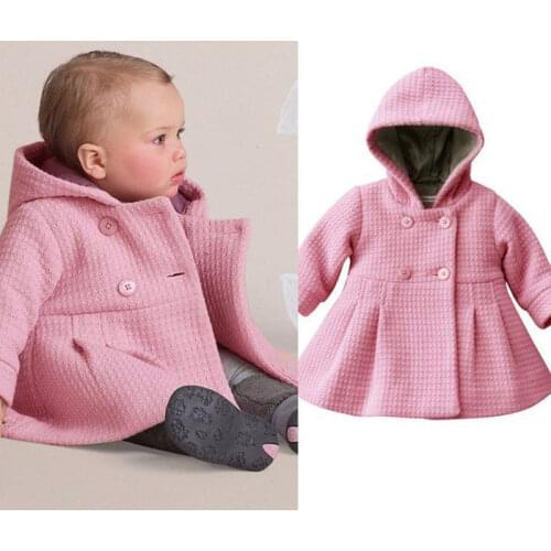 Pudcoco Girl Coat 6M-3Y 2019 Baby Girl Hooded Trench Coat Winter Windbreaker Jacket Kids Outerwear