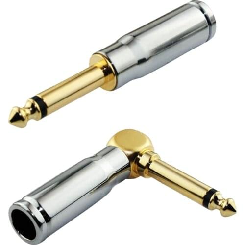 1pcs High quality 6.35mm Male Plug Mono Jack Solder Audio Connector application 6.5mm Cable