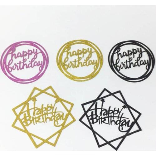 10Pcs Cake Decoration Tools Happy Birthday Cake Topper Birthday Party Accessories Acrylic Letter Wedding Supplies Gold Silver