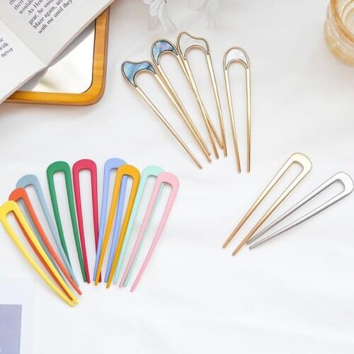 3pcs/lot Japan Hair Sticks Women Hairclip Simplicity Colorful U Shape Girls Hairpins Hair Sticks Hair Accessories Hairpin New