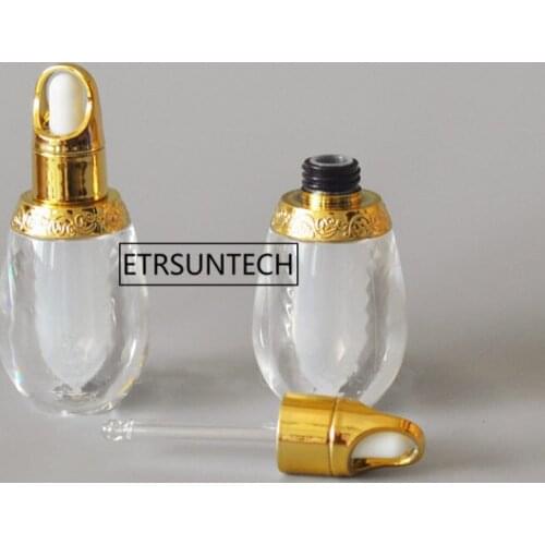 50PCS 10ml Retro Clear Bottle Tattoo Essence Oil Pump Bottle Small Oil Dropper Perfume Acrylic Cosmetic Container F3263