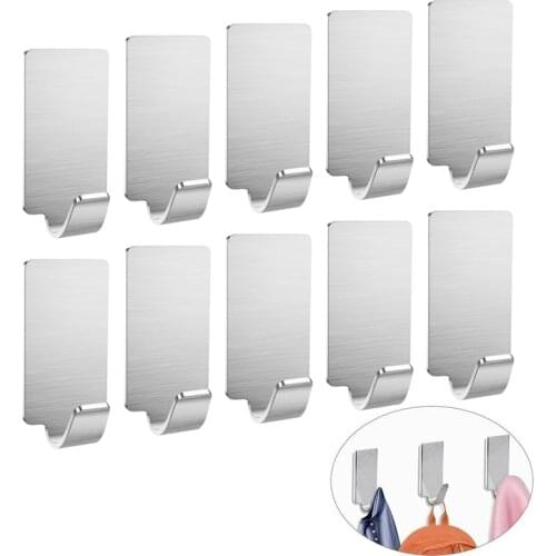 8PCS Wall Hooks for Clothes Key Kitchen Cabinet Towel Holder Multipurpose Bathroom Storage Hanger Over Door Hooks