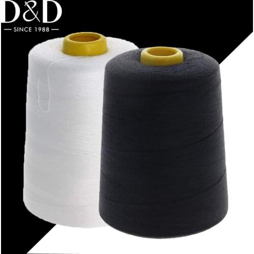 8000 Yards Sewing Thread Overlock Spools 40s/2 Polyester Thread for Sewing Machine Line Clothes Sewing Supplies White Black
