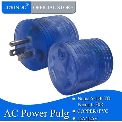 JORINDO 5-15P TO TT-30R 15 to 50 amp Rv Electrical Power Adapter Standard 15 Amp Male (5-15p) to 30 AMP Female (Tt-30r)