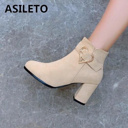 ASILETO New Spring Winter Women Pumps Boots High Quality Lace-up European Ladies shoes PU High Heels Boots Fast Delivery S2398
