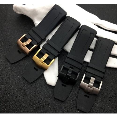 Black Brand watchband 27x21mm Watch Band AP 26560IO 26577TI 26221FT For Audemars And Piguet strap logo on Oak Concept GMT belt