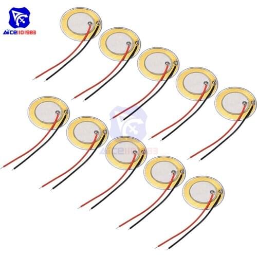 Diymore 10PCS/Lot 27mm Piezo Discs Buzzer Acoustic Pickup Transducer Microphone Trigger Buzzer CBG Guitar