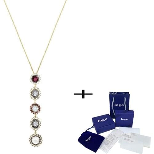 Classic color long necklace exquisite elegance to give his wife a romantic birthday gift Retro Long Chain