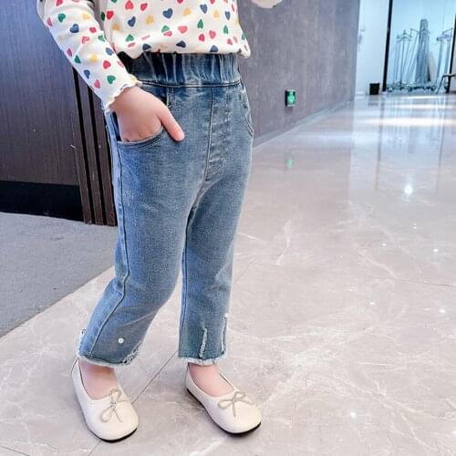 Jeans For Girls Solid Color Jeans Girls Spring Autumn Kids Jeans Casual Style Clothes For Girls