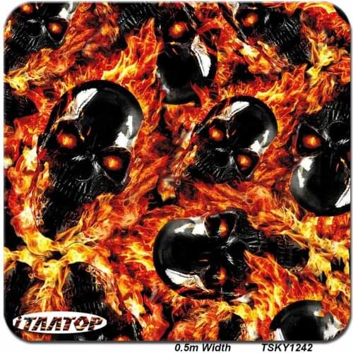 ITAATOP Skull Print Your Own Hydrographic Film TSKY1242 0.5M * 2/10/20M Hydro Dipping Film