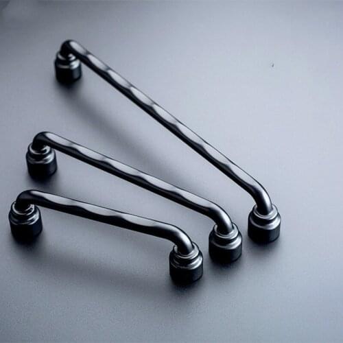 JD Modern Simple American Handle Black Zinc Alloy Drawer Cabinet Furniture Handle Hardware Nordic Wardrobe Door