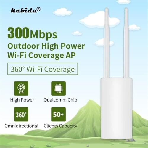 Kebidu Outdoor 1200Mbps Router Wireless AP Omnidirectional WiFi Base Station Transmitting 300M Mobile Signal Booster Repeater