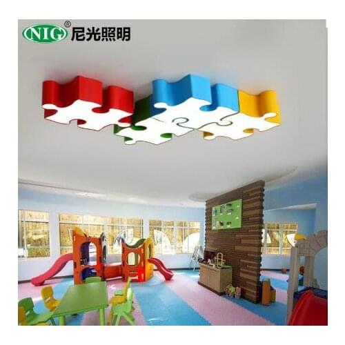 Lego building blocks childrens room ceiling led boys and girls creative early childhood kindergarten playground childrens para