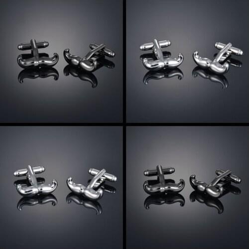 Fashion black beard Cufflinks French long sleeve shirt with studs and Cufflinks