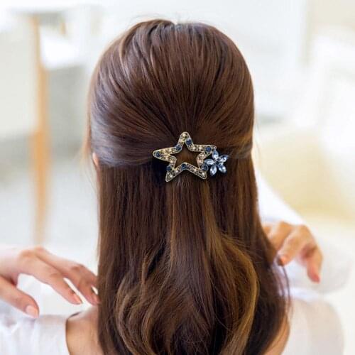 Fashion Hair Claws Women Hairpin Christmas Star Rhinestone Hairpin Hair Clip Barrette Headwear Girls Hair Clip Accessory