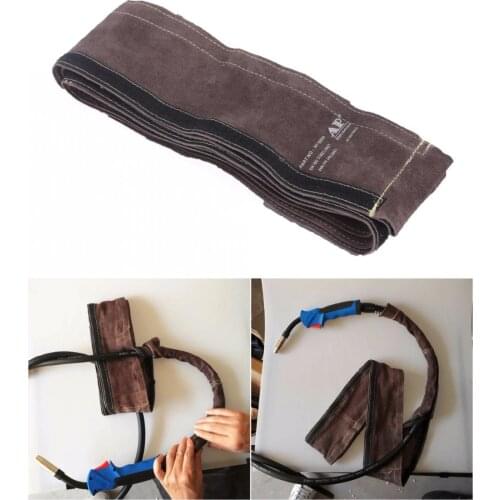 MIG Torch Sleeve Welding Gun Cable Cover 10cm x 3.5m (4in x 11.5ft) Top Split Cowhide Leather CE TIG/MIG/Plasma Cable Sleeves