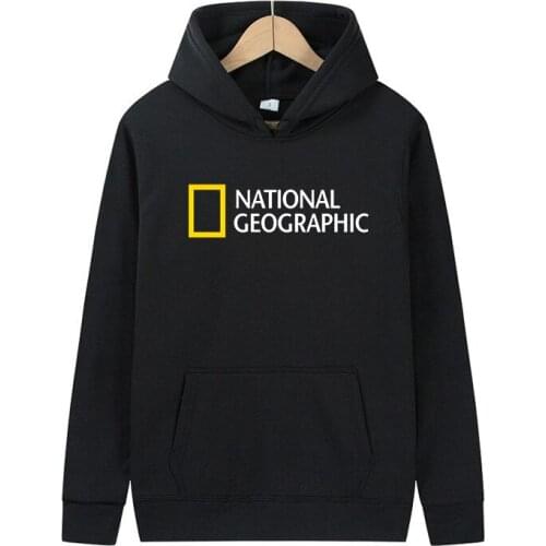 2021 New Brand National Geographic Magazine Color Printing Mens Hoodie Fashion Long Sleeve Mens Jacket Pullover Large Size