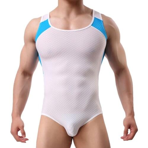 Men Undershirts Leotard Sexy Bugle Pouch Bodysuits Thongs Gym Workout Wrestling Singlet Jumpsuits Underwear One-piece Swimsuit