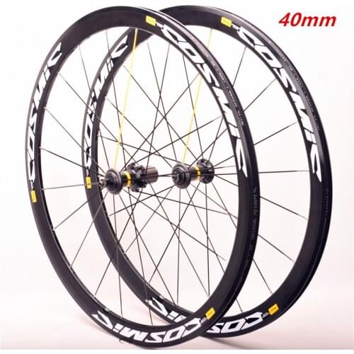 Latest high quality 40mm Original Hot sale 700C alloy V brake bike wheels BMX road bicycle wheelset road aluminum cosmic elite