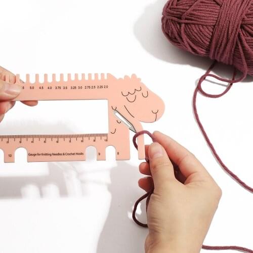 Sheep Shape Needle Gauge Handmade Ruler Knitting Tools Sweater Needle Measuring Ruler cute Knitting Ruler