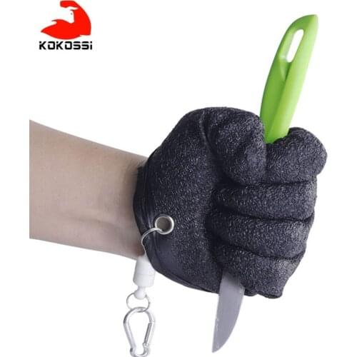 KoKossi 1Pcs Fishing Catching Gloves Protect Hand from Puncture Scrape Fisherman Professional Catch Fish and with Magnet Release