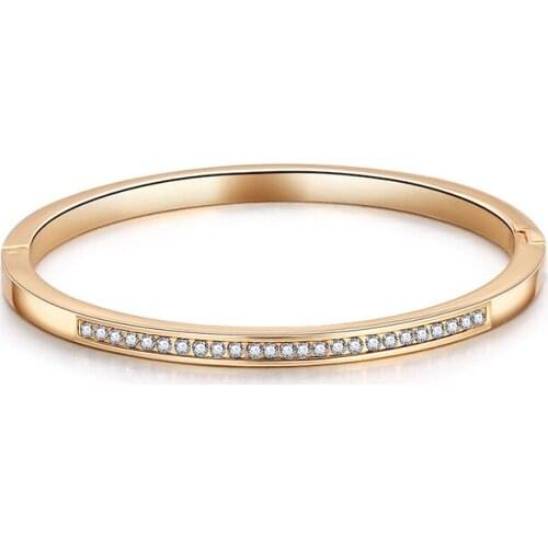 ORNAPEADIA Popular Classic Bracelets for Women Wild Word Crystal Bracelet Minimalist Ladies Jewelry Wholesale Cuff Bangles