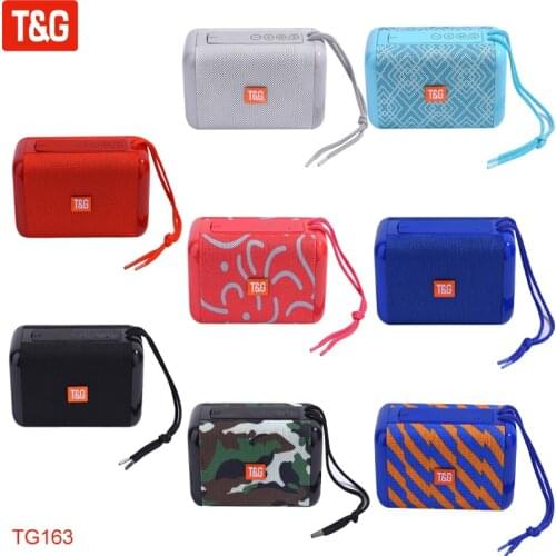 T&G TG163 Mini Portable Speaker Wireless Bluetooth Speakers Soundbar Outdoor Sports Waterproof Support TF Card U Disk FM Radio