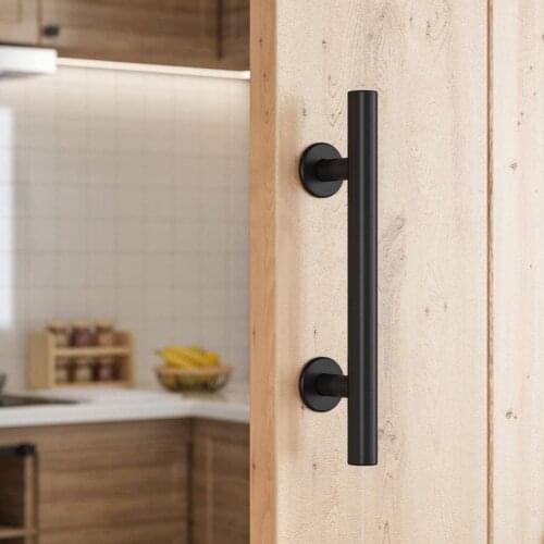 Sliding Barn Door Handle Pull Flush Recessed Wood Door Handle Furniture Hardware For Cabinet Cupboard Interior Door 35-45MM