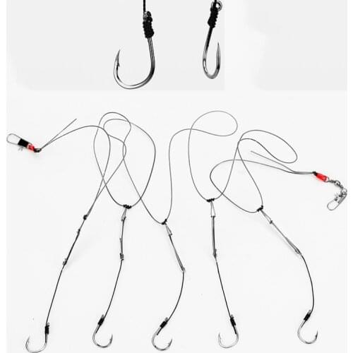 Anti-winding Fishhook Fishing Steel String Hook Barb Sea Fishing Hook Line Fishing String Fishing Tackle