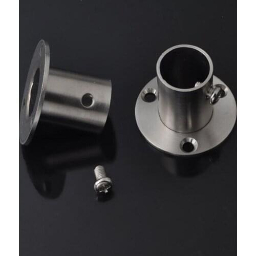 Stainless steel 25MM Wardrobe Flange Seat Rod Tube Bracket X2