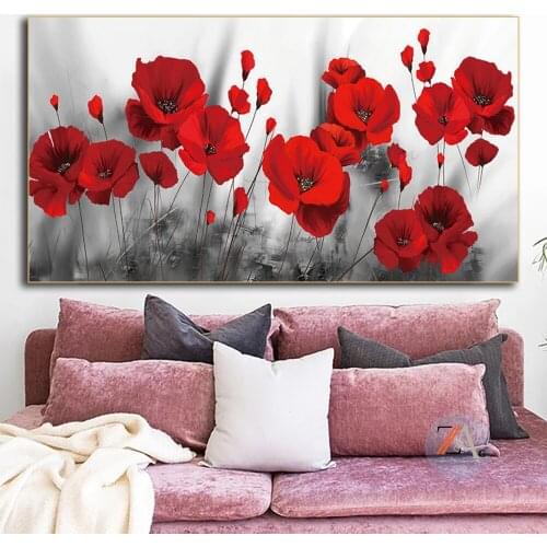 Modern Nordic abstract safflower oil painting decorative posters and printing living room bedroom painting wall decoration