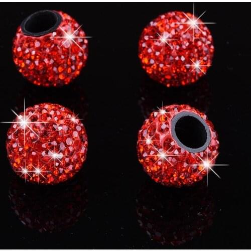 4PCS Bling Bling Handmade Rhinestone Tire Valve Caps Crystal Universal Tire Valve Dust Caps for Car Wheels