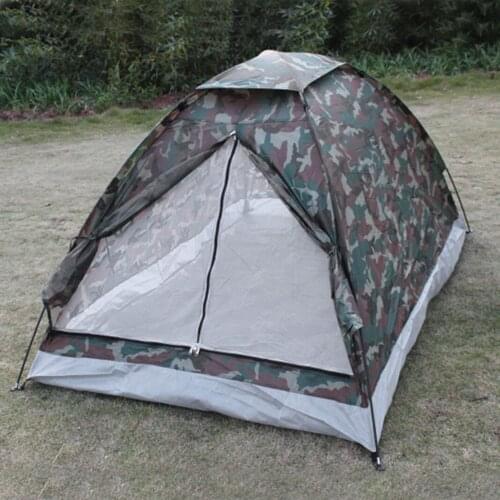Outdoor Hiking Camping Beach Portable Waterproof Fabric Tent 2 Person Camouflage Single Layer Sun Shelter Anti UV Shade Awning
