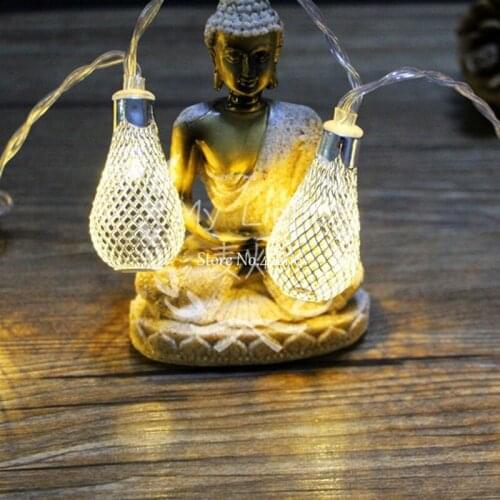 YIMIA 20m 200 Hollow Metal Drops LED String Holiday LIGHTs Gerlyanda CHRISTMAS Lights Outdoor Garland PARTY WEDDING Decoration